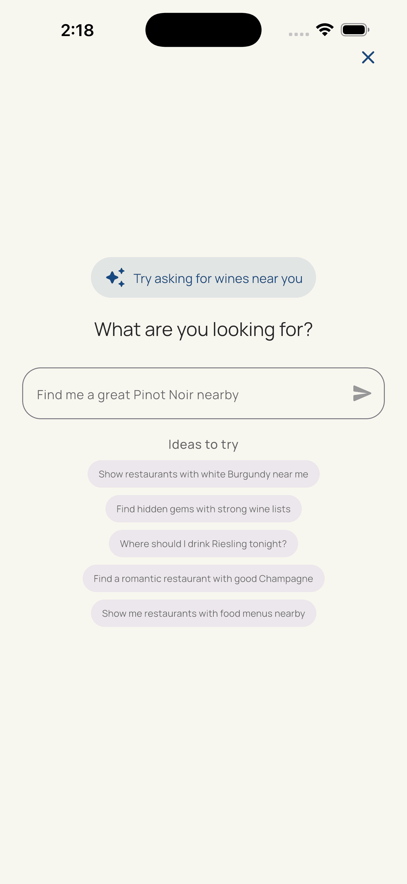 HiddenWines AI search